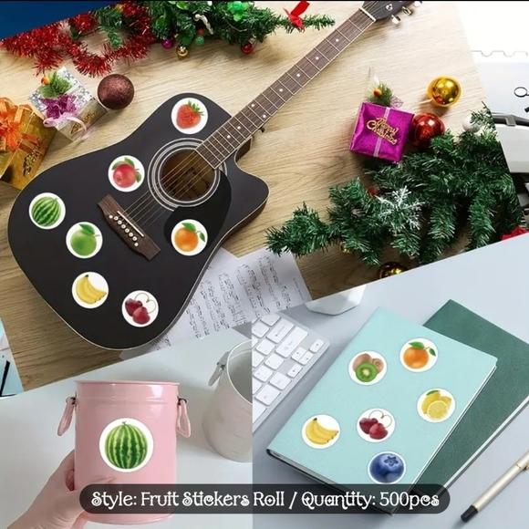 500 Pieces / 1 Roll of fruit Kids Stickers/ shipping/scrapbook/journal - Picture 5 of 5